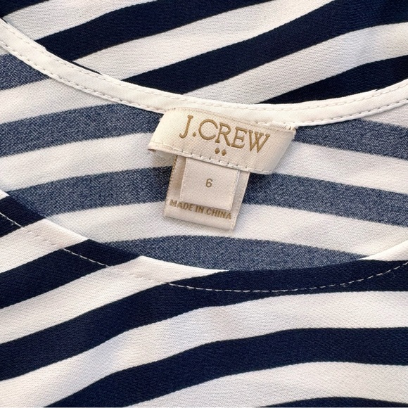 J.Crew Navy White Striped Tank Top Classic Nautical Summer Size 6 - Picture 7 of 8